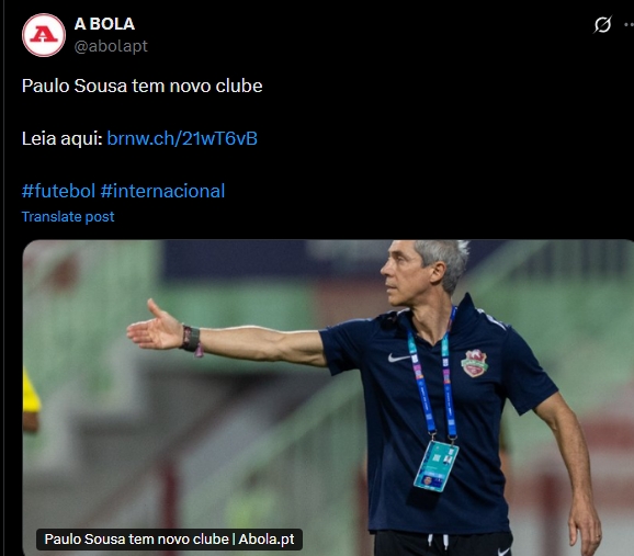 Οι Πορτογάλοι στέλνουν Πάουλο Σόουζα στον πάγκο της&nbsp;ΑΕΚ